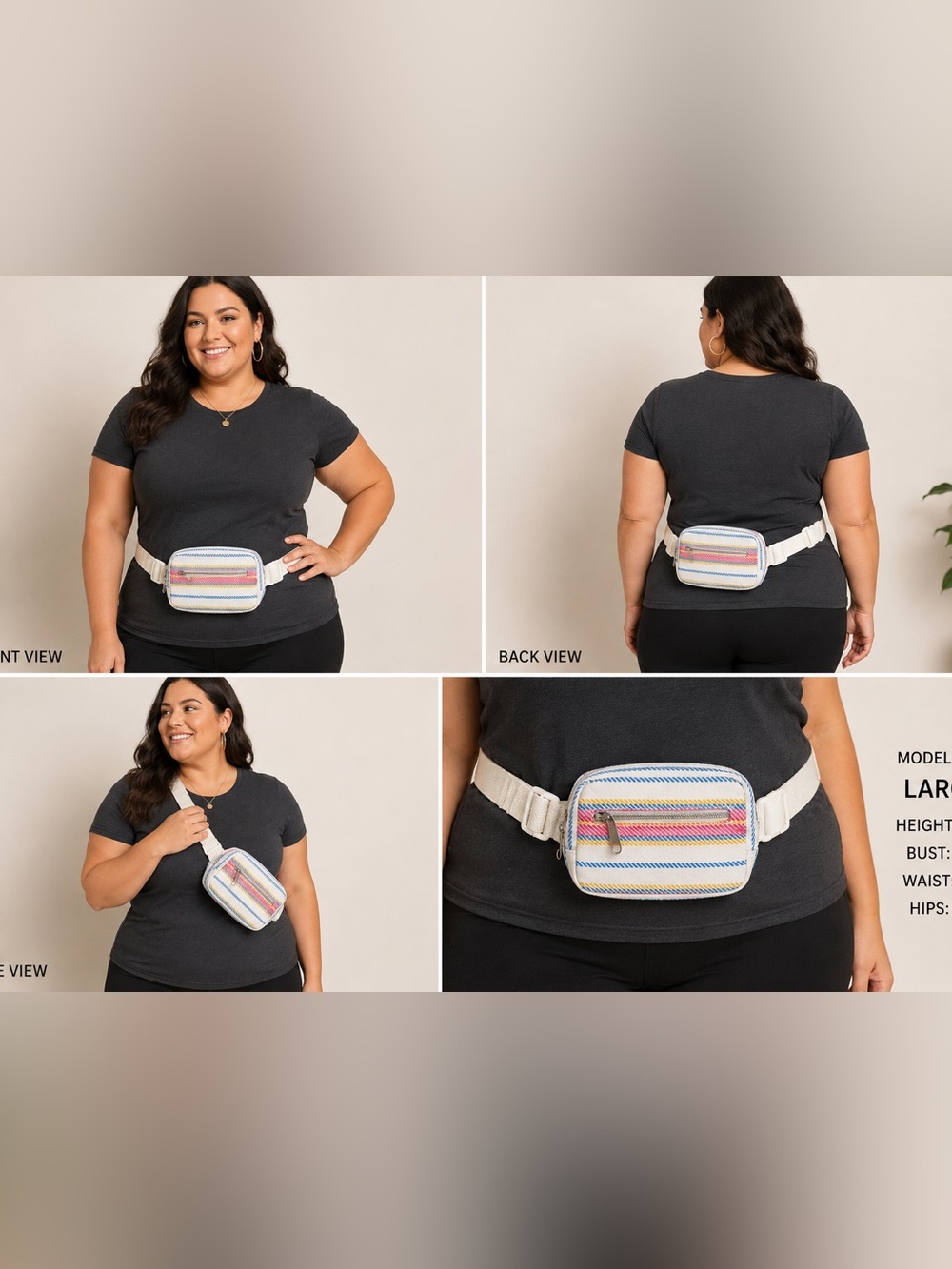 Wild Fable Striped Fanny Pack Adjustable Belt Bag Multicolor